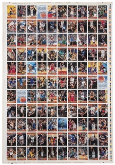 1996/97 Topps Basketball Uncut Sheet (110 Cards) – Featuring Kobe Bryant and Allen Iverson Rookie Cards!